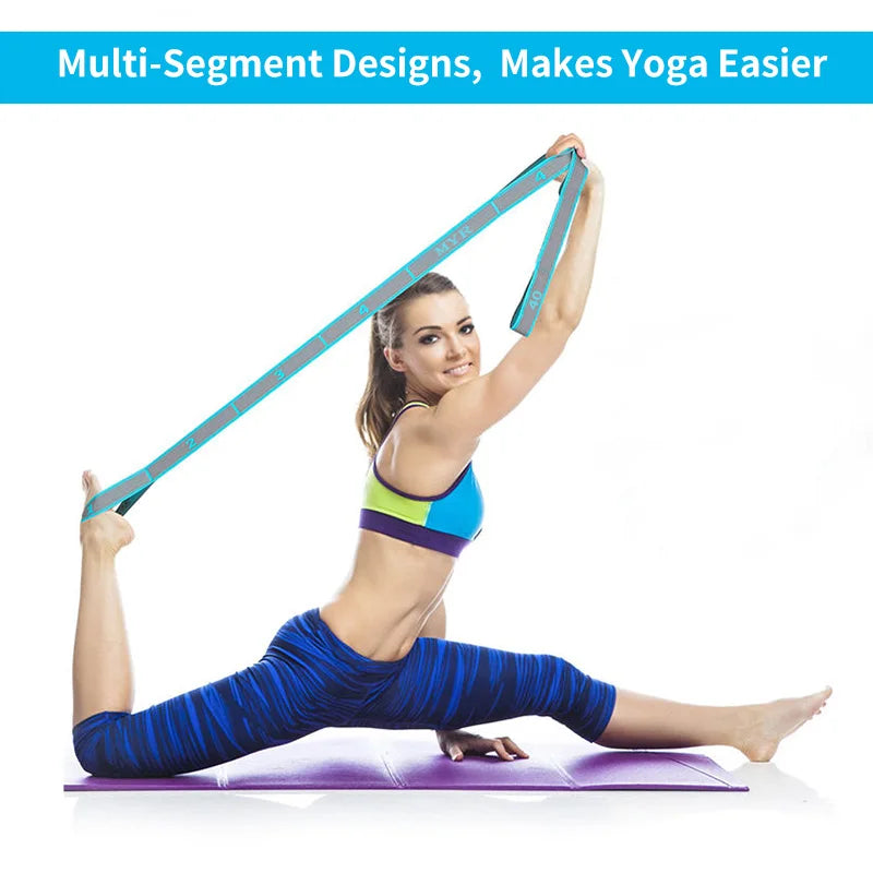 Faixa Elástica com Alças para Alongamento – Correia de Ioga e Pilates (115cm) | Ideal para Dança, Flexibilidade e Treino de Mobilidade Corporal
