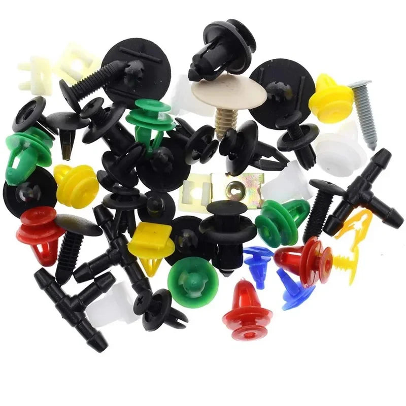 Kit Universal de Presilhas e Rebites Automotivos | Clipes para Para-choque, Painel, Forro de Porta – Fixadores para Todos os Carros