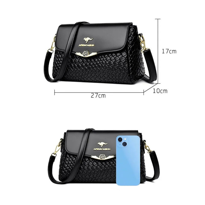 Bolsa Feminina de Couro PU Trançado de Grife: Luxo e Elegância para o Dia a Dia e Ocasiões Especiais