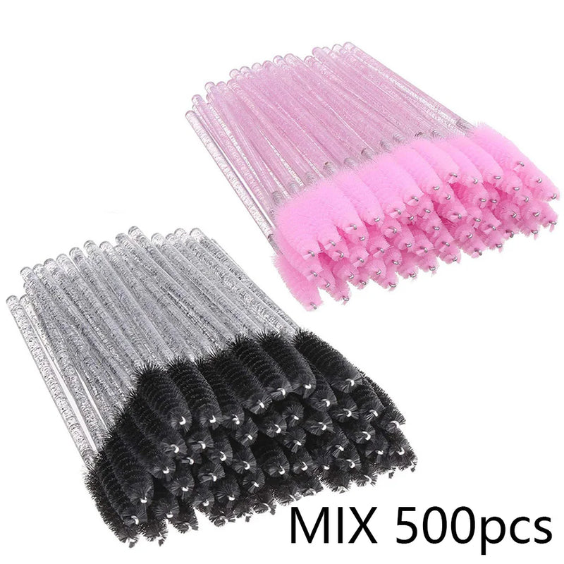 500 / 1000 Pincéis Descartáveis para Cílios e Sobrancelhas | Aplicador de Rímel | Escova de Extensão | Atacado Profissional