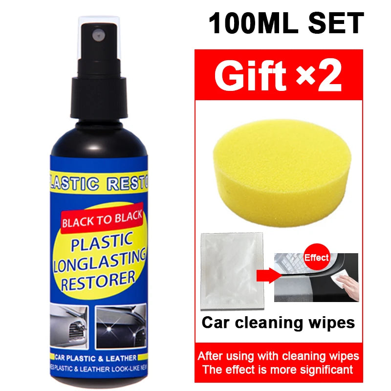 Restaurador de Plásticos e Couro para Carros | Brilho Preto Renovador | Limpeza, Polimento e Reparo Automotivo