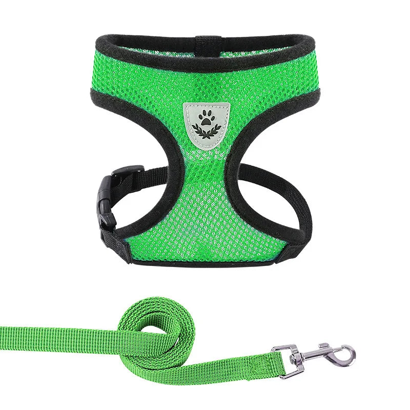 Arnês Ajustável com Guia para Cães e Gatos – Conforto e Segurança