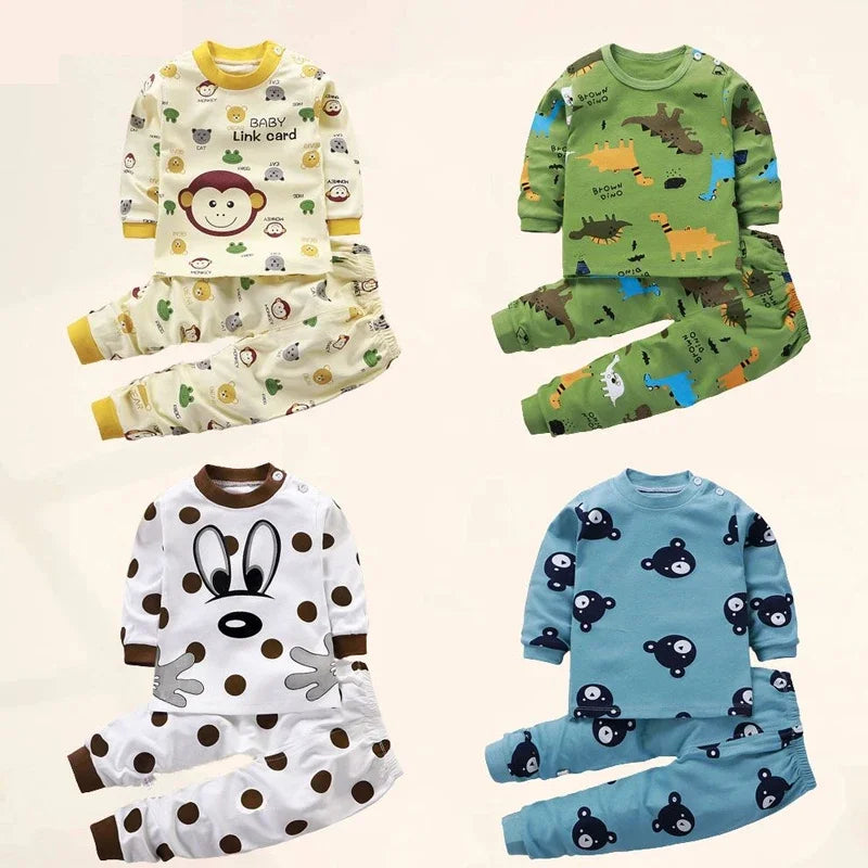 Conjunto Infantil de Algodão – Roupas de Inverno e Outono | Meninos e Meninas | Pijama ou Roupa de Dormir | Presente de Natal