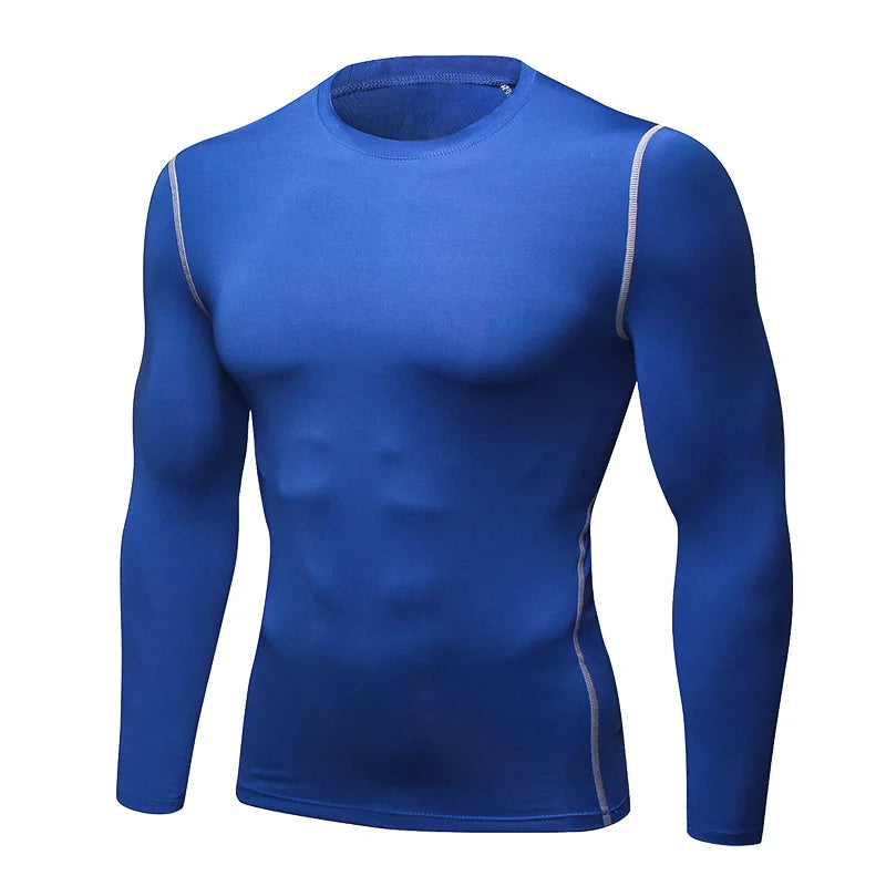 Blusa Segunda Pele Masculina Térmica – Manga Longa, Ajuste Justo, Elástica e de Secagem Rápida para Treinos no Frio