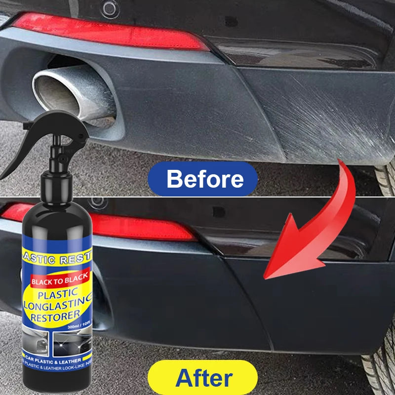 Restaurador de Plásticos e Couro para Carros | Brilho Preto Renovador | Limpeza, Polimento e Reparo Automotivo