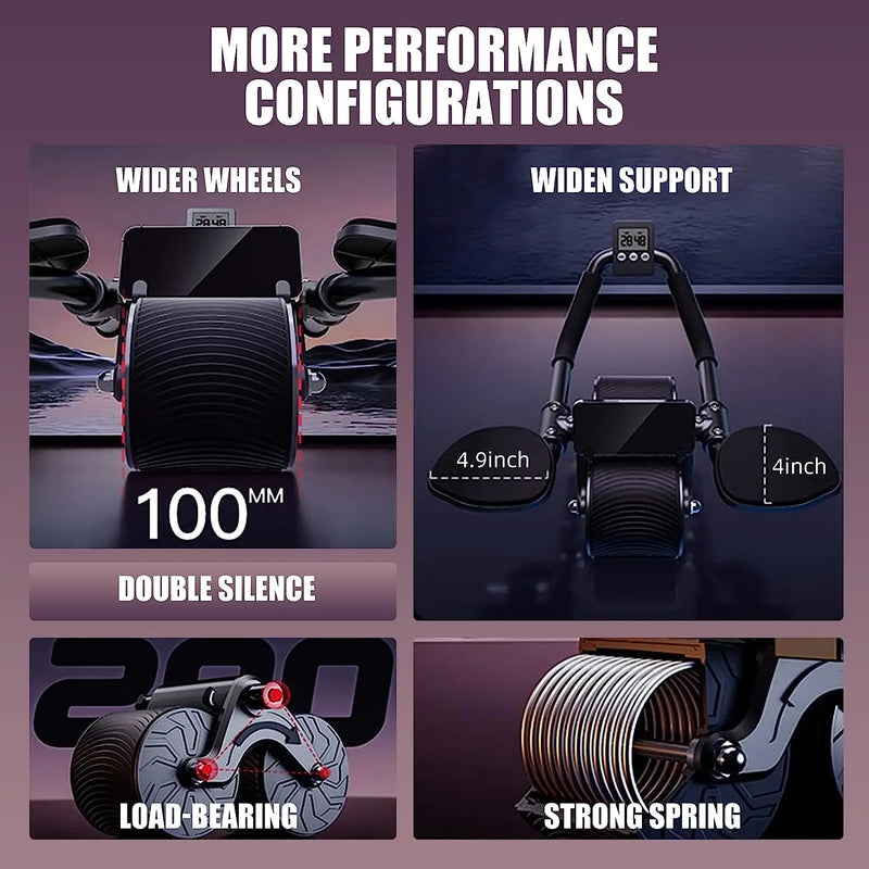 Roue abdominale avec support de coude et compteur numérique Recoil Fitness automatique