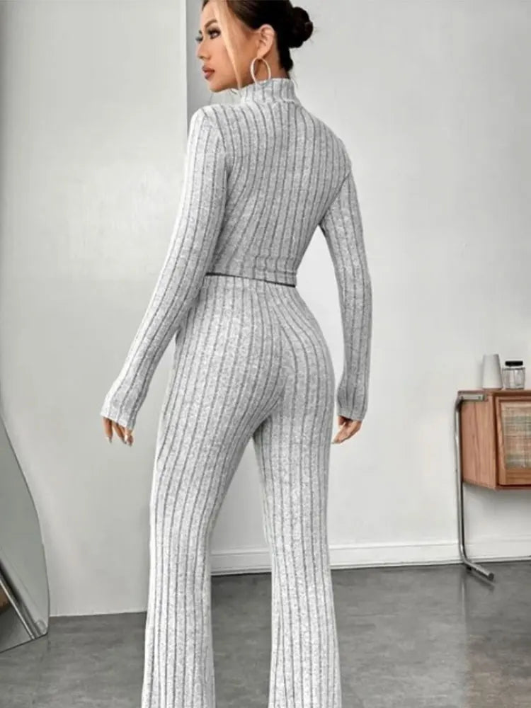 Ensemble slim basique pour femme en polyester à élasticité moyenne – À utiliser en toutes saisons