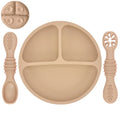 Ensemble en silicone pour enfants : assiette, cuillère à riz et bol avec ventouse et design amusant