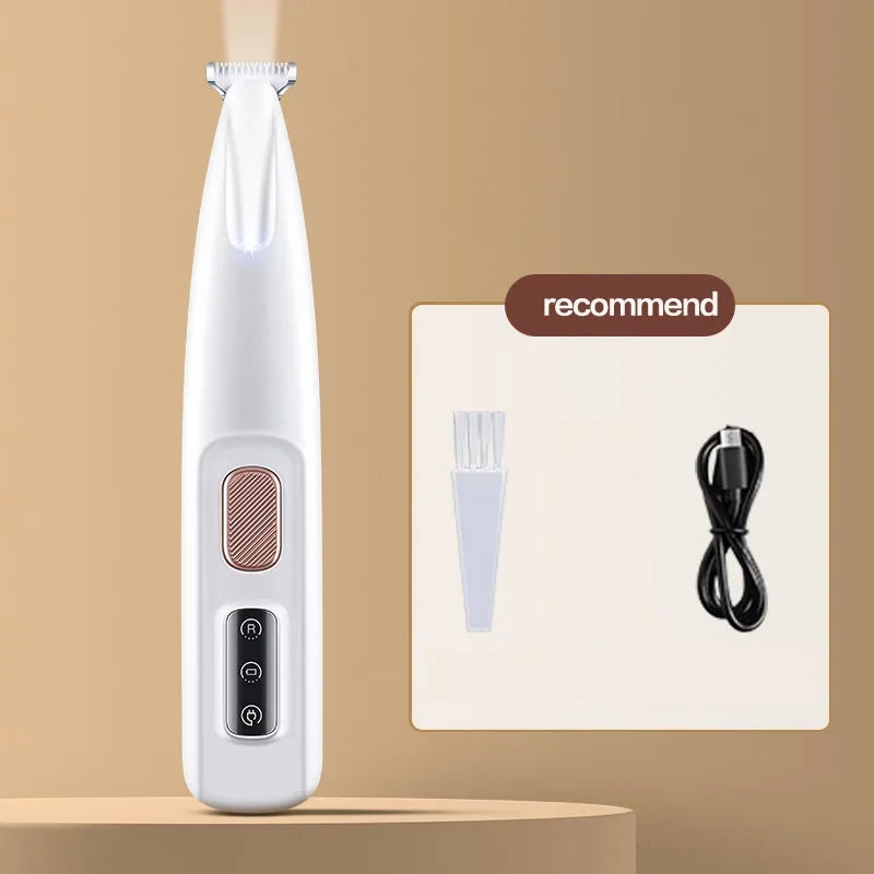 Aparador de Pelos para Patas com Luz LED – À Prova d’Água, Tela Digital e Lâmina Larga de 18mm – Ideal para Higiene Pet Profissional
