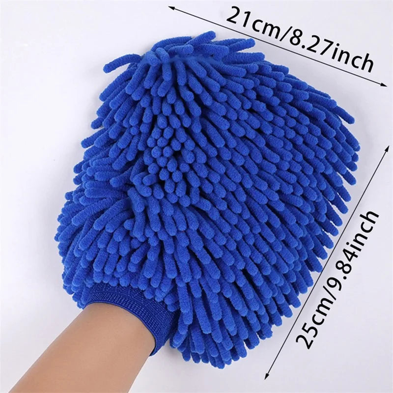 Double-Sided Chenille Car Wash Glove | Soft and Thick Plush | Car Cleaning Accessory
