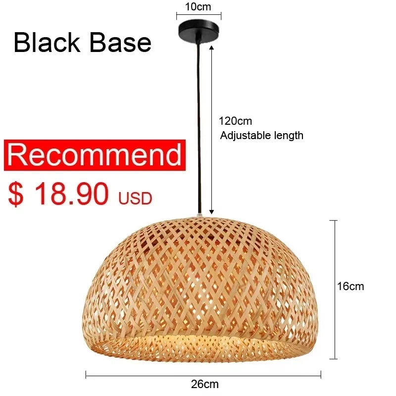Lustre de Bambu Pendente Artesanal Natural para Sala Quarto Varanda