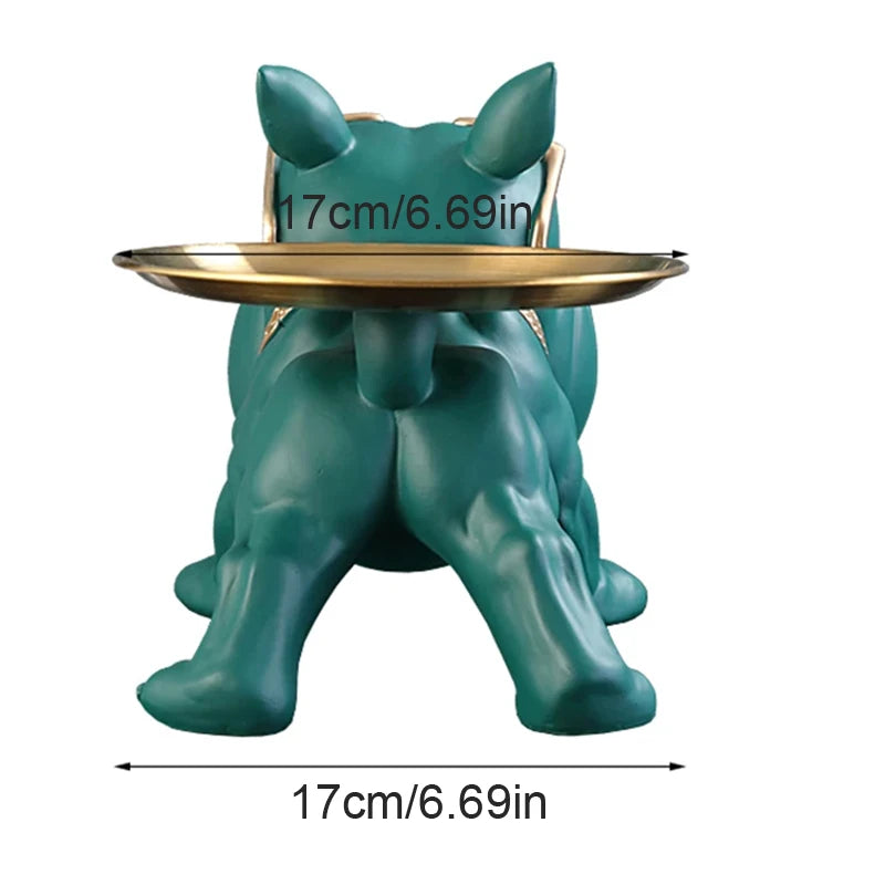 Caixa de Armazenamento Decorativa em Formato de Cachorro – Resina Durável 30cm