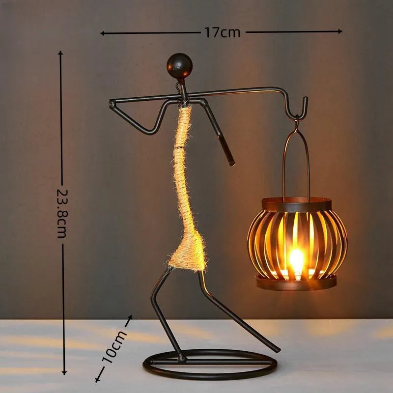 Castiçal Escultura Abstrata em Metal – Decoração Nórdica Moderna para Casa e Escritório