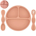 Ensemble en silicone pour enfants : assiette, cuillère à riz et bol avec ventouse et design amusant