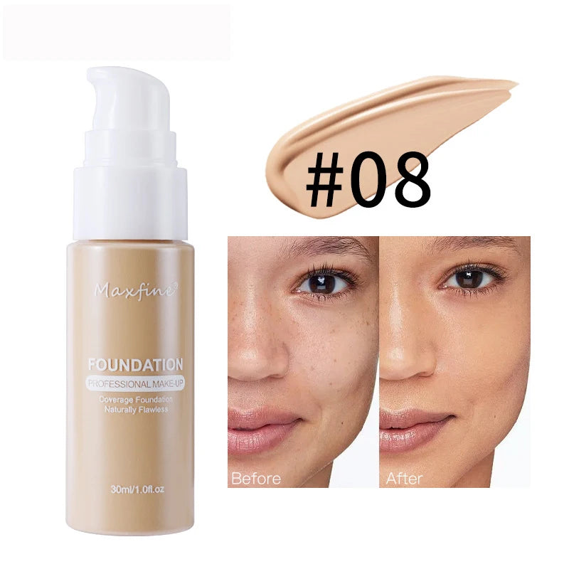 Liquid Foundation with Professional Corrective Effect – High Coverage, Long Lasting, Waterproof and Sweatproof | Natural Finish, Anti-Oil, Allergy Alert