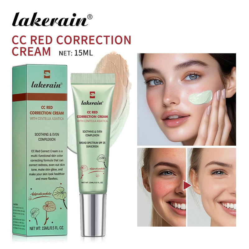 CC Cream Facial com Centella Asiática 45ml ou 15ml – Correção de Cor, Clareamento e Hidratação | Base Natural com Adaptação ao Tom da Pele | ibcccndc