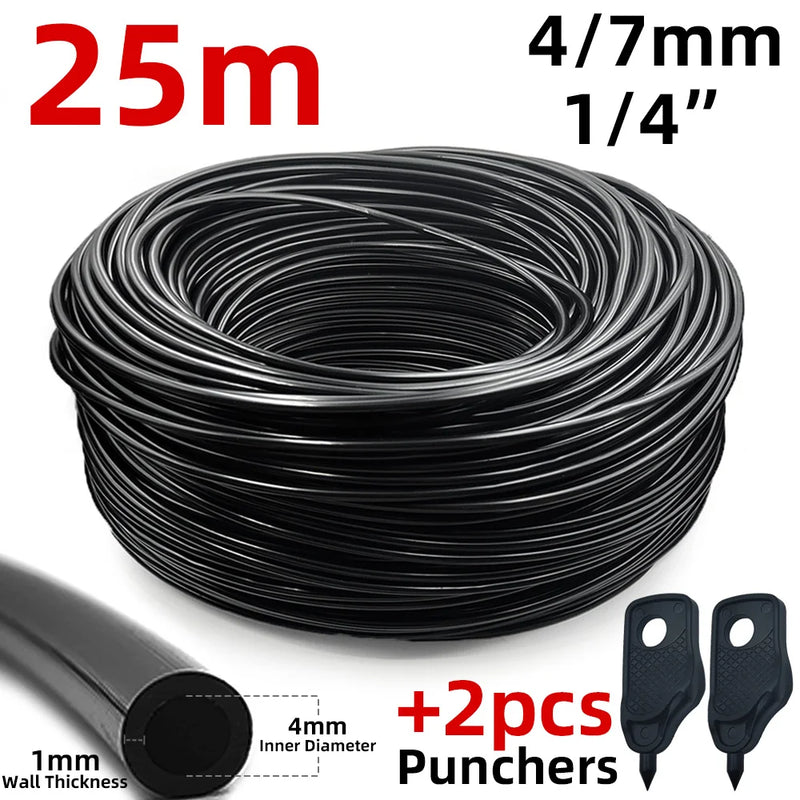 Sistema de Nebulização para Jardim 5–30m | Mangueira 1/4", Bicos de Bronze, Refrigeração e Irrigação para Estufas, Pátios e Áreas Externas