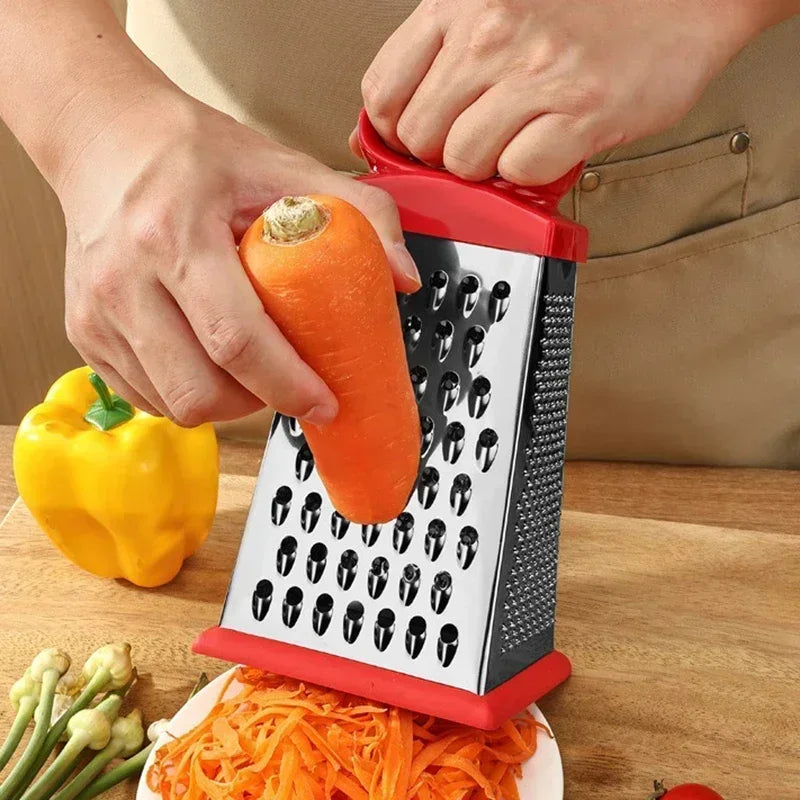 Râpe 4 en 1 en acier inoxydable – Trancheuse multifonctionnelle pour fromage, légumes, pommes de terre et plus encore