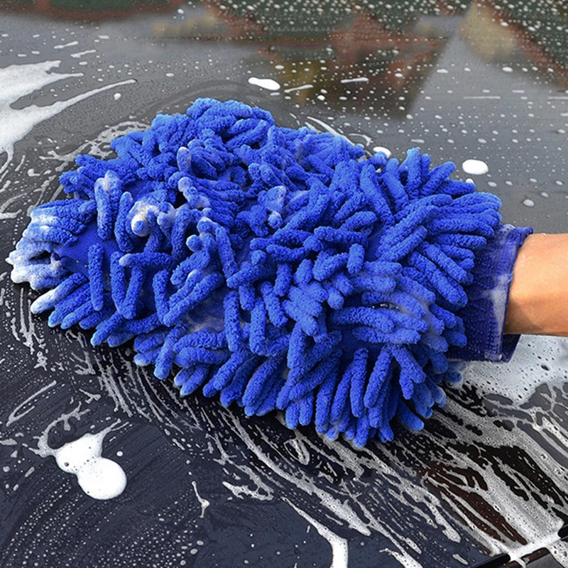 Double-Sided Chenille Car Wash Glove | Soft and Thick Plush | Car Cleaning Accessory
