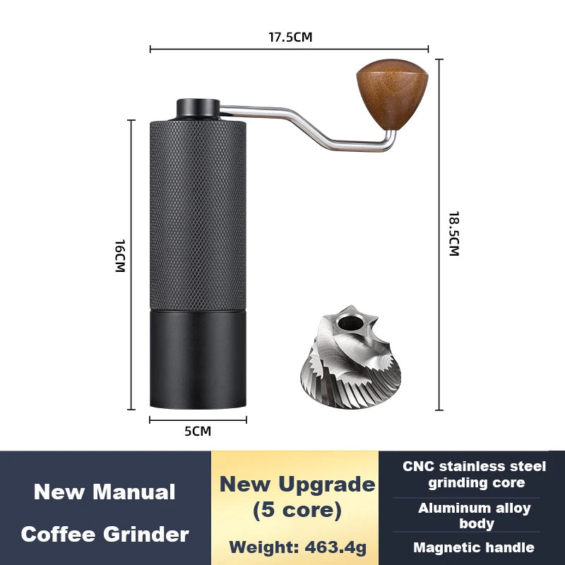 Moedor de Café Manual Portátil em Aço Inox – Ajuste de Moagem e Alta Durabilidade