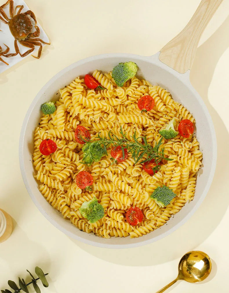 Frigideira Wok Antiaderente Durável de Cerâmica – Para Fogão a Gás e Indução, Ideal para Bifes e Cozinhar com Facilidade