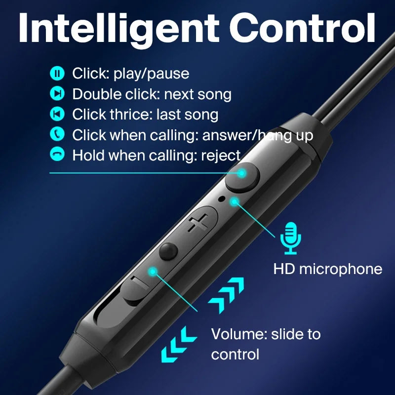 Fone Eardeco com Fio | Tipo-C ou 3.5mm | Microfone | Grave Potente | Hi-Fi Estéreo | Cancelamento de Ruído | Para Android, PC e Mais