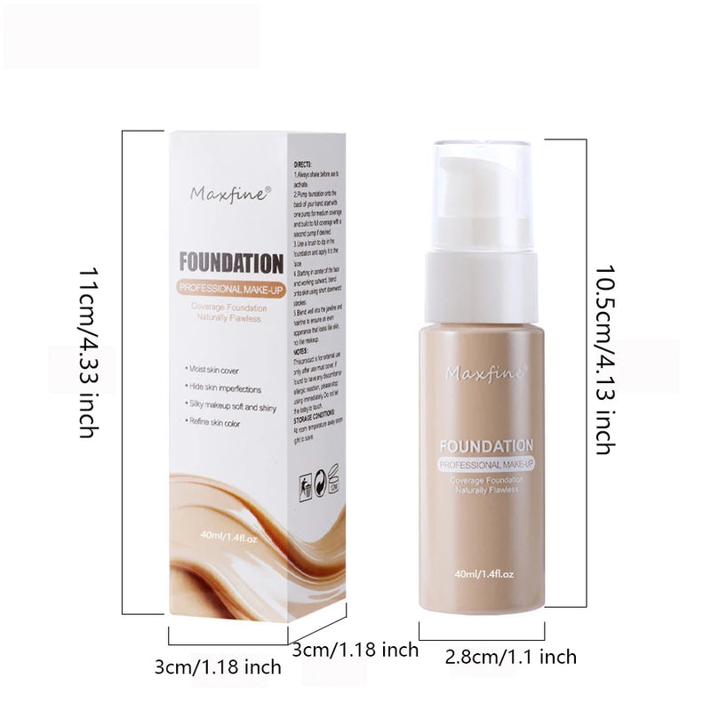 Liquid Foundation with Professional Corrective Effect – High Coverage, Long Lasting, Waterproof and Sweatproof | Natural Finish, Anti-Oil, Allergy Alert