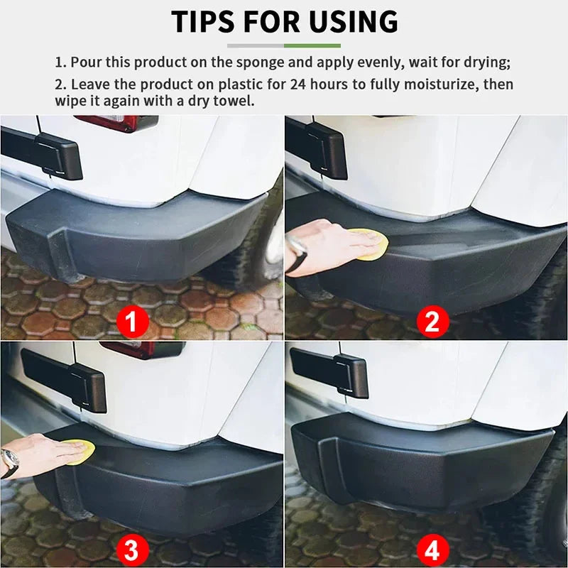Restaurador de Plásticos e Couro para Carros | Brilho Preto Renovador | Limpeza, Polimento e Reparo Automotivo