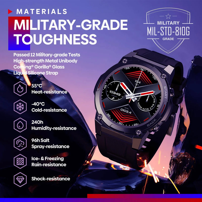 Relógio Smartwatch Zeblaze VIBE 7 PRO 1,43'' AMOLED com Chamadas, Monitoramento de Saúde e Esportivo para Homens
