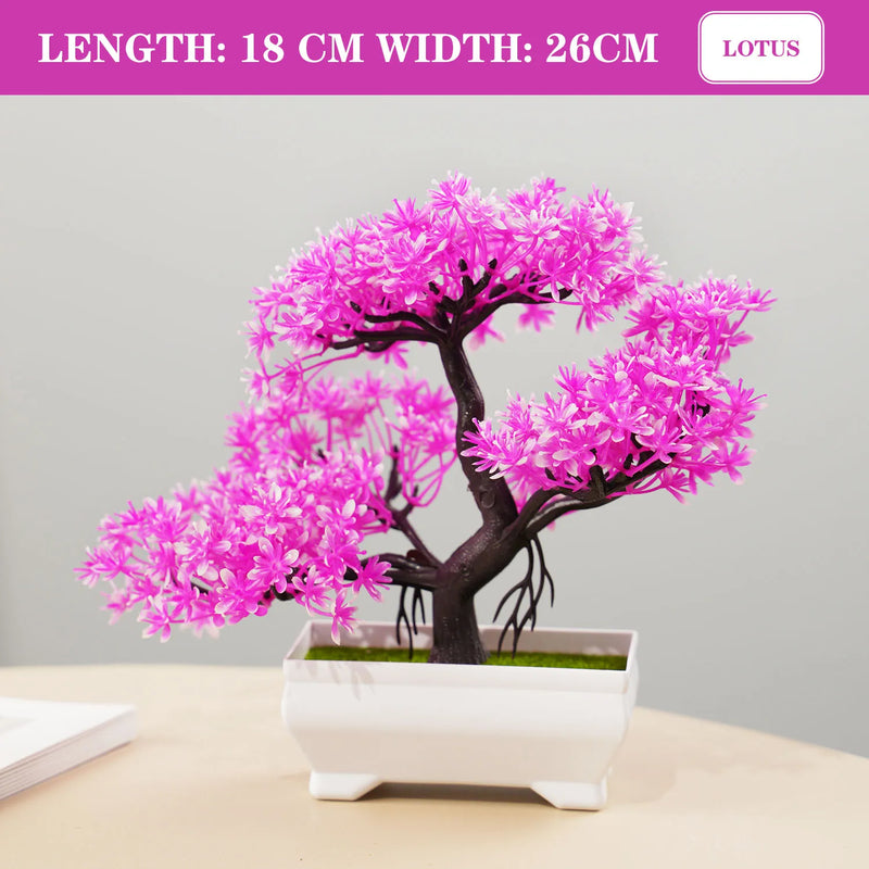 Bonsai Artificial Premium em Vaso | Mini Árvore Decorativa Realista | Flores Falsas para Mesa, Jardim, Escritório e Decoração de Interiores