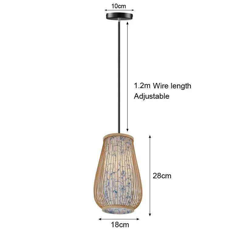 Lustre de Bambu Pendente Artesanal Natural para Sala Quarto Varanda