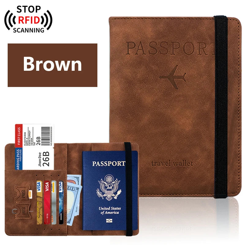 Étui de protection pour passeport de voyage avec compartiments pour documents et cartes