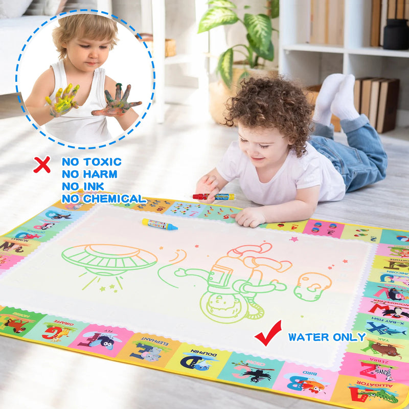 Tapete Mágico de Desenho com Canetas Reutilizáveis – Brinquedo Educativo Montessori