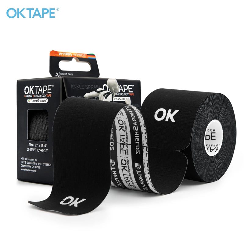 Fita de Cinesiologia 5cm x 5m com 20 Tiras Pré-Cortadas – Bandagem Elástica Sem Látex para Joelhos, Ombros e Músculos | Fitness, Fisioterapia, Esportes
