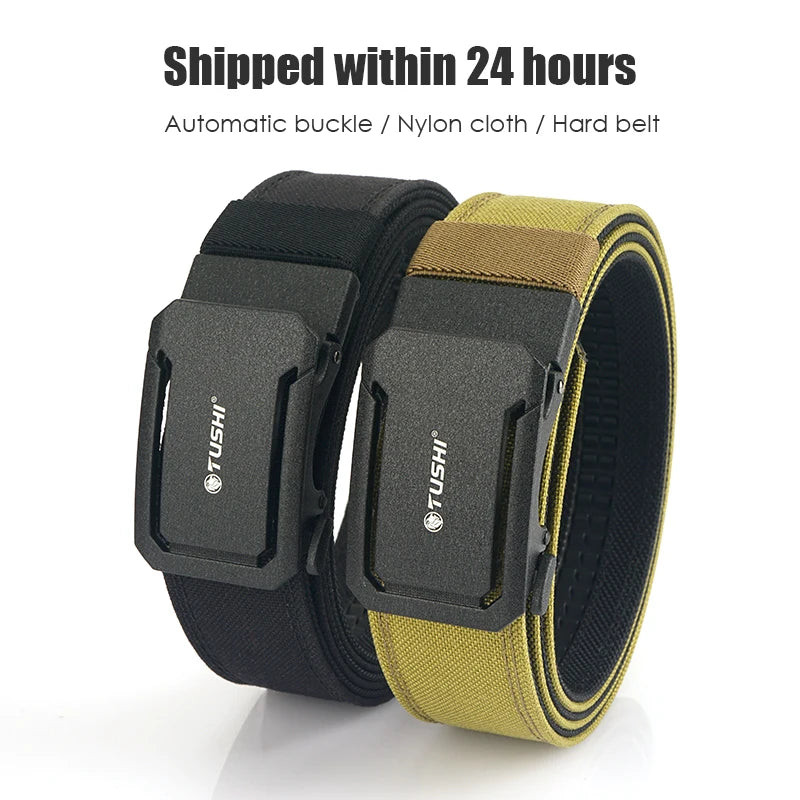 Ceinture tactique pour homme TUSHI VT220 – Nylon 1100D renforcé avec boucle automatique en alliage de zinc, réglable sur 120 cm, pour usage militaire et extérieur