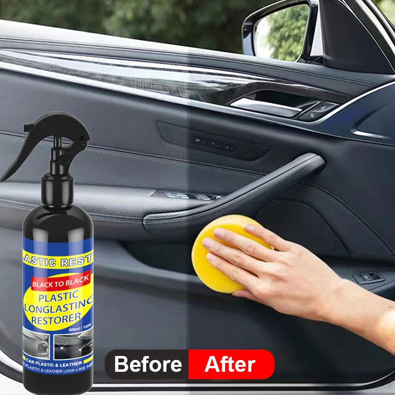 Restaurador de Plásticos e Couro para Carros | Brilho Preto Renovador | Limpeza, Polimento e Reparo Automotivo