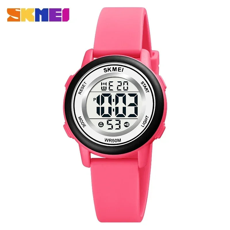 Montre LED colorée pour enfants SKMEI 1721 – Étanche, alarme et style sportif !