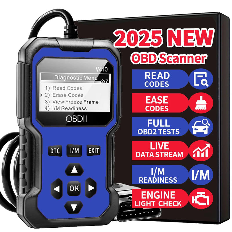 Outil de diagnostic automobile OBD2, lecteur de codes d'erreur moteur - Compatible avec toutes les voitures OBDII à partir de 1996