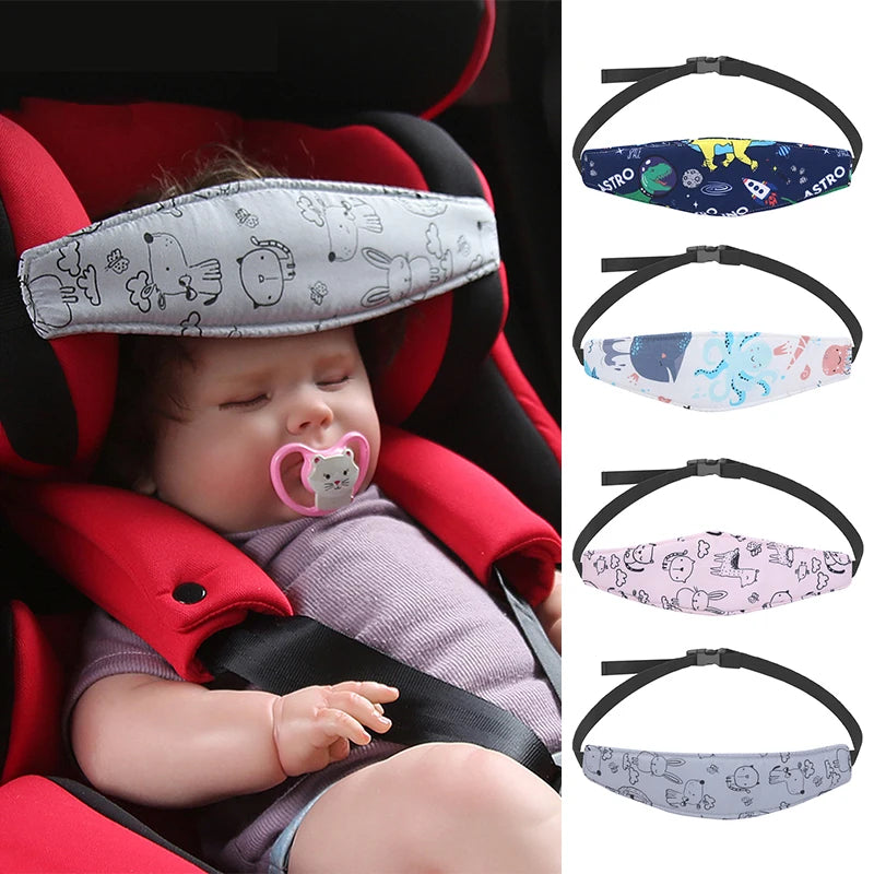 Apoio de Cabeça para Bebê – Faixa de Segurança para Cinto de Carro e Carrinho | Conforto Durante o Sono